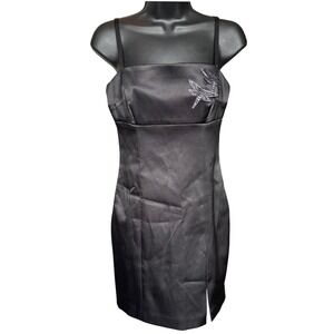 Vintage y2k Hugo Buscati Dragonfly Mini Dress Sz 4‎ Black 90s Grunge Whimsigoth